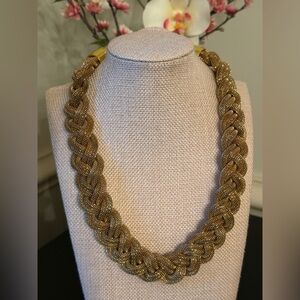 Talbots Elegant Gold Tone Braided Chain Necklace